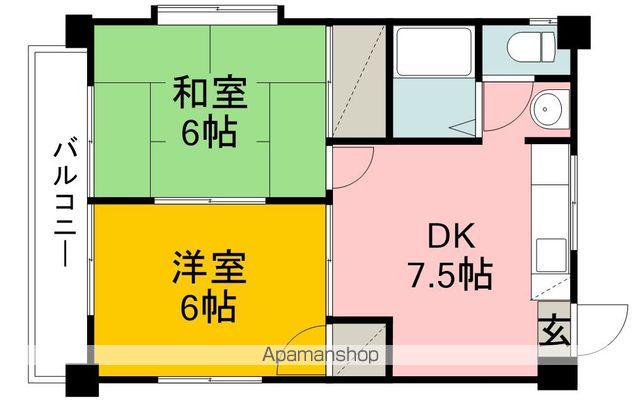 フレーベルハイツ(2DK/4階)の間取り写真