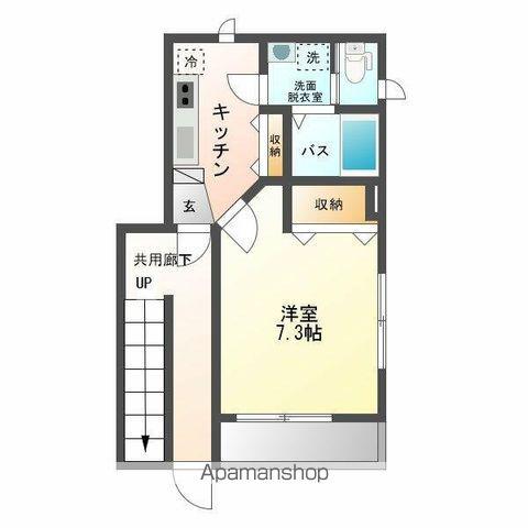 千代田・常磐緩行線 柏駅 徒歩15分 2階建 築11年(1K/1階)の間取り写真
