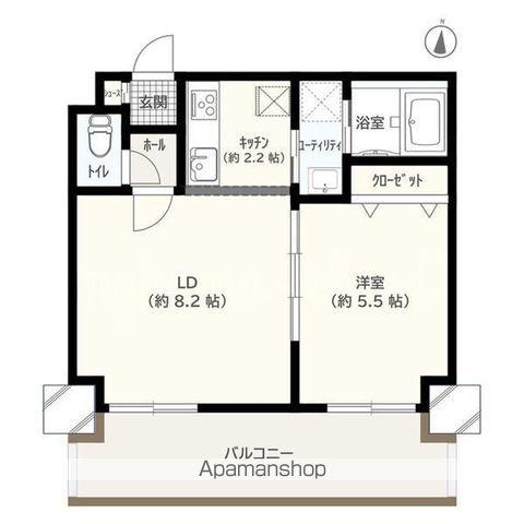 BLOCK TOWER(1LDK/2階)の間取り写真