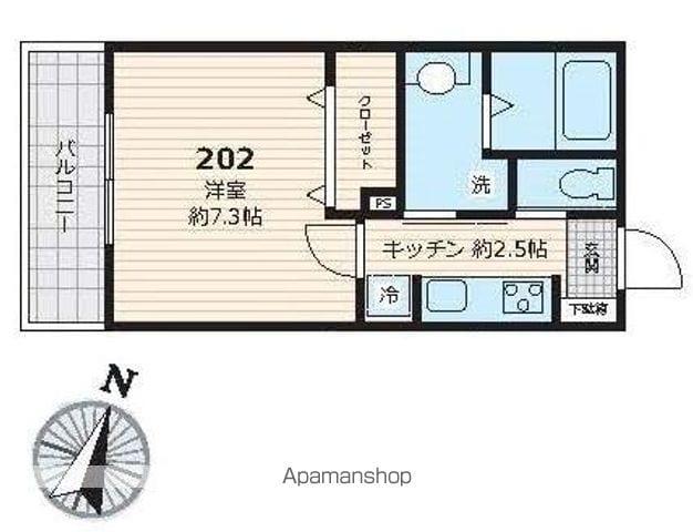 飛馬人館(1K/2階)の間取り写真