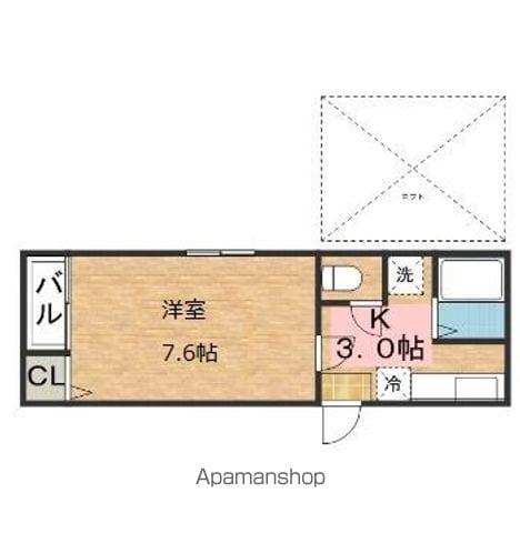 ポラリスひなぎく(1K/2階)の間取り写真