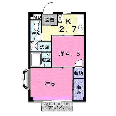 エルディム大谷(2K/1階)の間取り写真