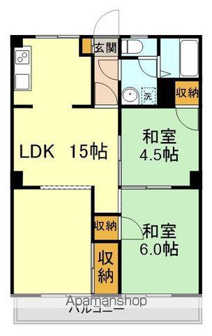 ディモーラ山門(2LDK/1階)の間取り写真