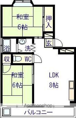 コーポセゾン(2DK/1階)の間取り写真