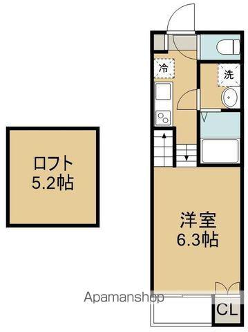 ABELIA(1K/1階)の間取り写真