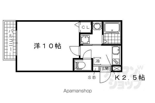 アークリード大津(1K/4階)の間取り写真