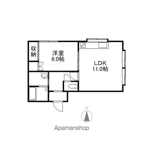 パールハウス(1LDK/1階)の間取り写真