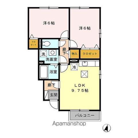 パークハウス西原(2LDK/1階)の間取り写真