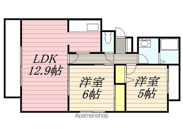 オ・ドミール美香保Ⅱ(2LDK/3階)の間取り写真