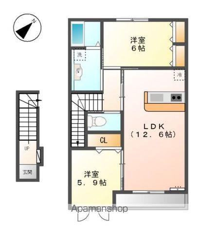 プランドールⅡ(2LDK/2階)の間取り写真