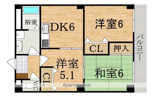 ウッディービレッジ2(3DK/1階)の間取り写真