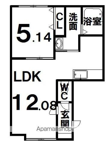 BRANZ(1LDK/2階)の間取り写真