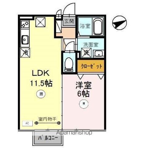 メゾン糺B(1LDK/1階)の間取り写真