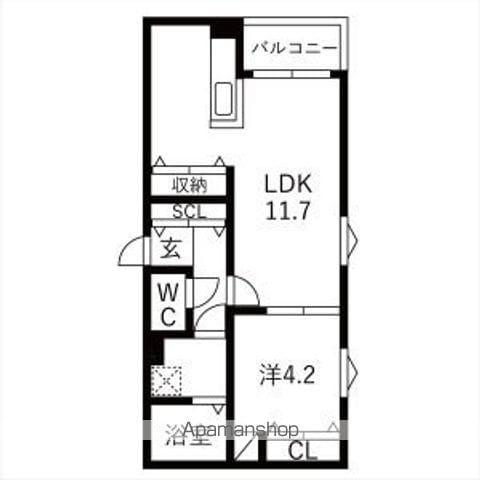 NAGOYA THE ノースGATE(1LDK/1階)の間取り写真