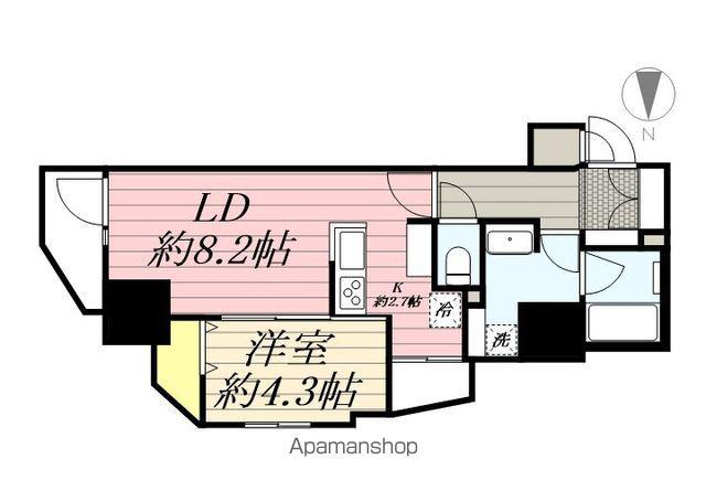 LUNIQ新御徒町Ⅰ(1LDK/2階)の間取り写真