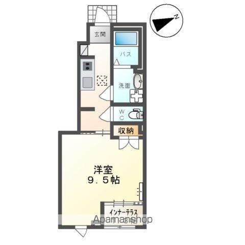 山形市錦町アパート(1K/1階)の間取り写真