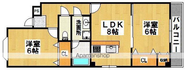 シャルマンミナト(2LDK/2階)の間取り写真