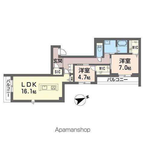 シャーメゾン六本松南(2LDK/2階)の間取り写真
