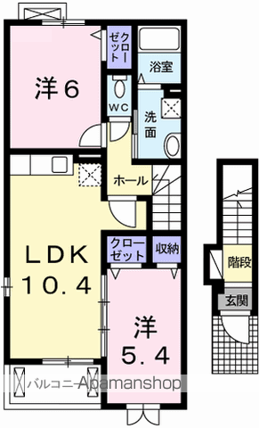ドルチェ Ⅱ(2LDK/2階)の間取り写真