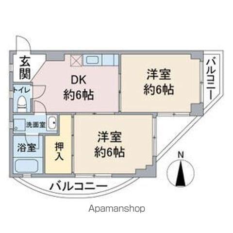 コーポ長谷川(2DK/4階)の間取り写真