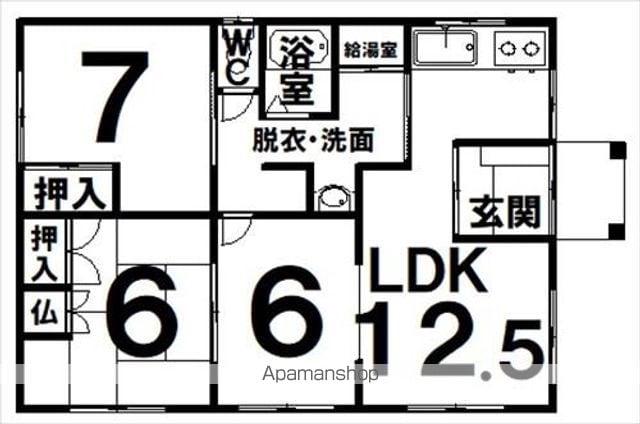 北海道帯広市 1階建 築46年(3LDK)の間取り写真