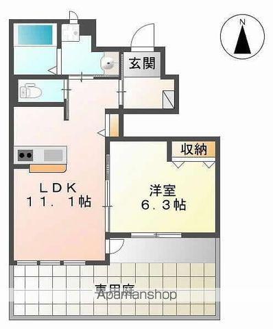 ブリアン・ルミエール(1LDK/1階)の間取り写真