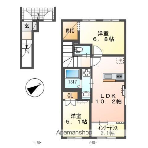 KAZENO(2LDK/2階)の間取り写真