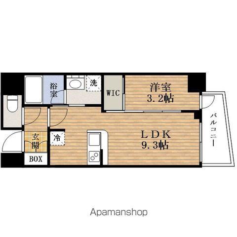 SERENITE堺筋本町リアン(1LDK/3階)の間取り写真