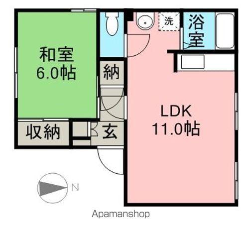 メゾントレビⅠ(1LDK/2階)の間取り写真