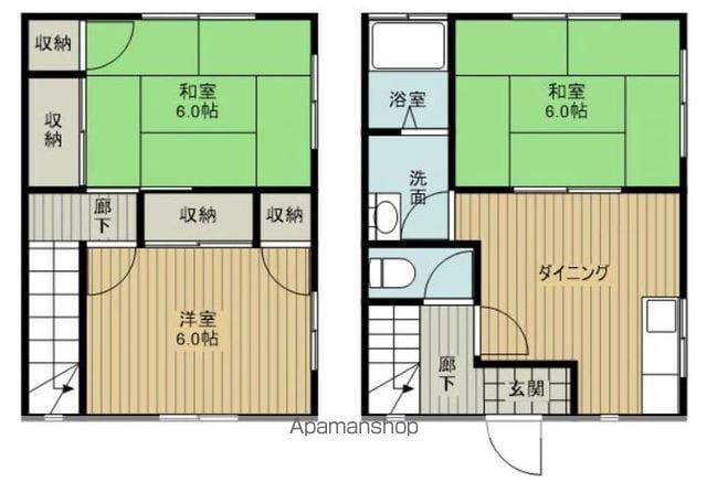 メゾネット田坂(3DK/2階)の間取り写真