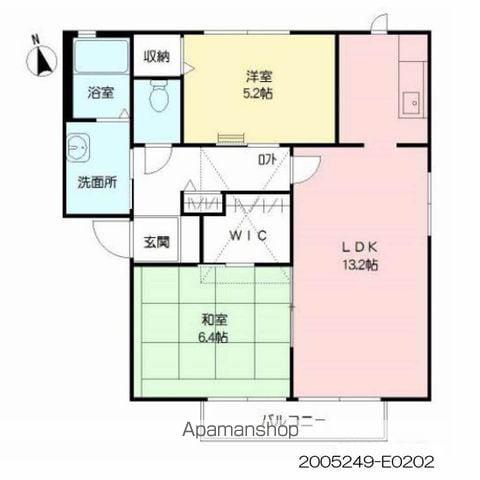 ベイサージュ豊岡 E棟(2LDK/2階)の間取り写真