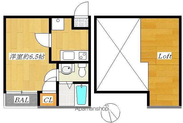 ウッドビレッジⅡ(1K/2階)の間取り写真