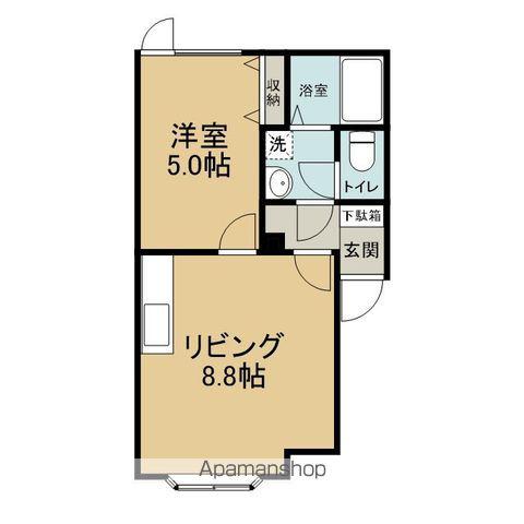 ボーヌ・ヴィラージュ(1LDK/2階)の間取り写真