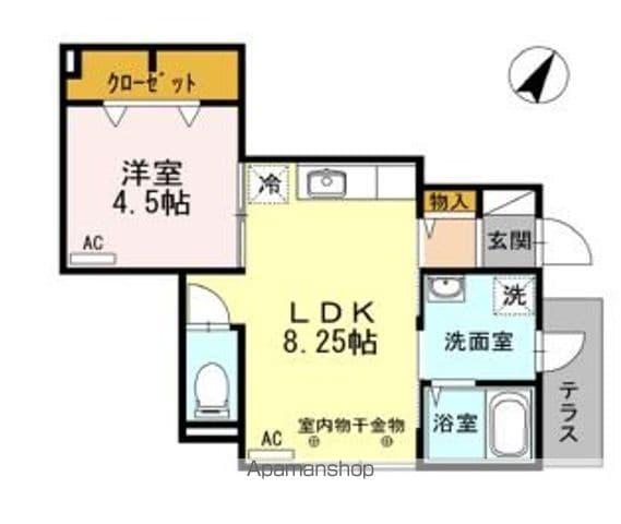 D-ROOM阿佐谷南(1LDK/1階)の間取り写真