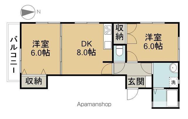 アークハイツ(2DK/1階)の間取り写真