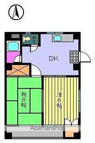 ハイツ浜(2DK/1階)の間取り写真