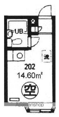 アークヴィラ四谷(ワンルーム/2階)の間取り写真