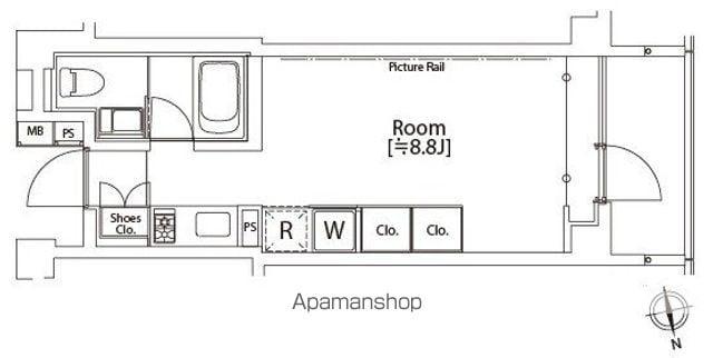 カスタリア市ヶ谷(ワンルーム/2階)の間取り写真