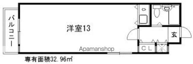 サクマ寺谷ビル(ワンルーム/2階)の間取り写真