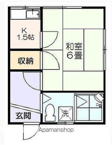 平田荘(1K/2階)の間取り写真