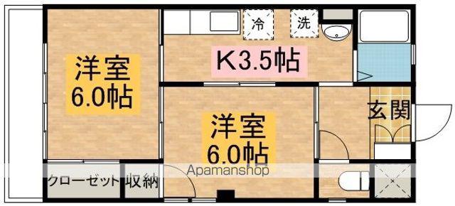 ナイン竹風(2K/3階)の間取り写真