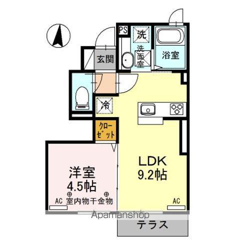 アラン コート(1LDK/1階)の間取り写真