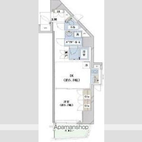 コンシェリア西新宿(1DK/4階)の間取り写真