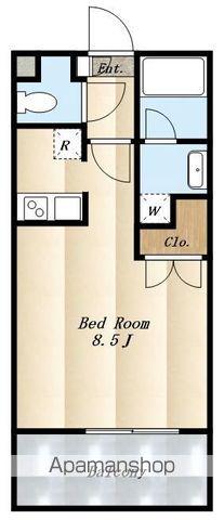 ソレアード武蔵野(1K/B1階)の間取り写真