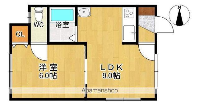 コーポ北友(1LDK/1階)の間取り写真