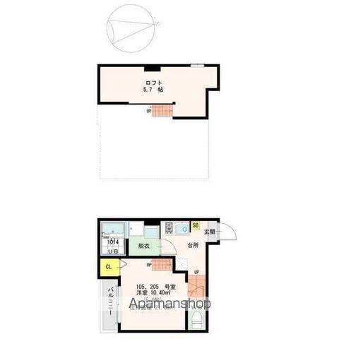 CATHBHARR車道(1K/1階)の間取り写真