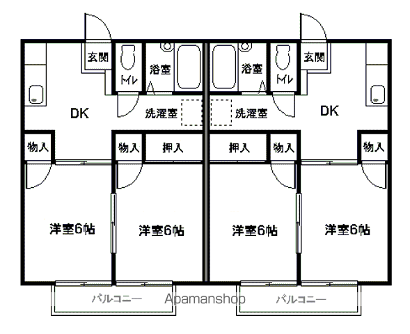 サウスポート(2DK/2階)の間取り写真
