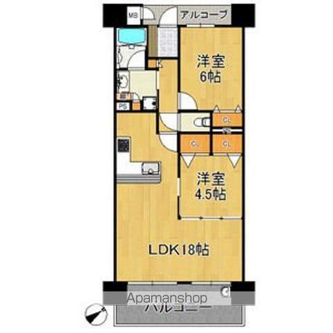 プレサンスロジェ鶴舞駅前(2LDK/13階)の間取り写真