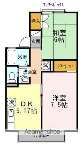 セジュール田中A(2DK/2階)の間取り写真