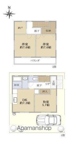 中央本線 三鷹駅 バス乗車時間:19分 配水場前(東京都)バス停で下車 徒歩3分 2階建 築29年(3DK)の間取り写真